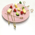 Eco friendly bamboo knotted fruit skewer sticks decorative picks